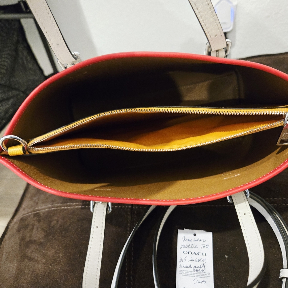 Coach Mollie Tote 25 in Colorblock. New Like Condition With Tags - Picture 9 of 12